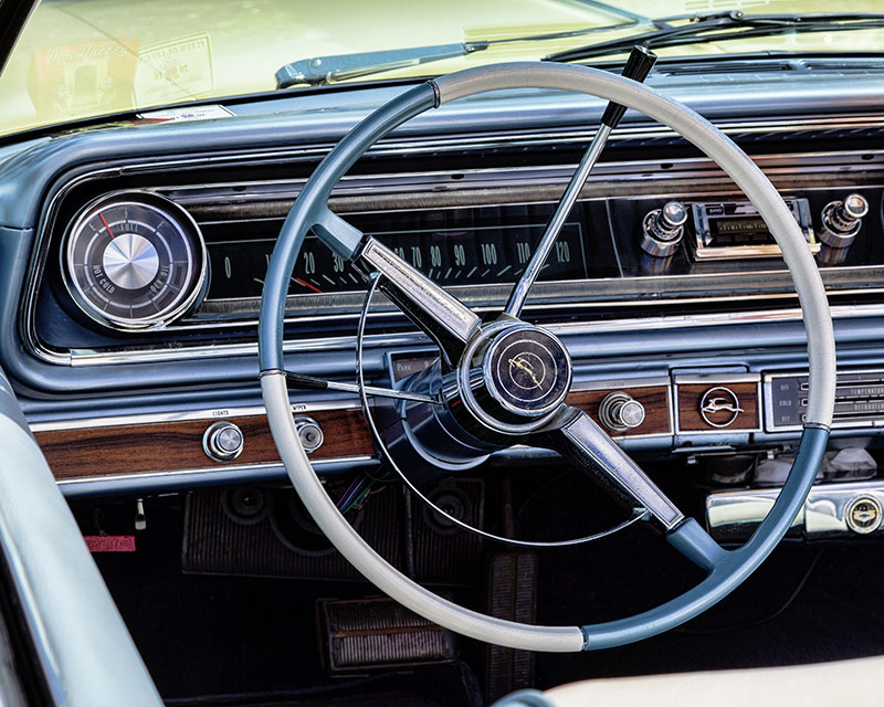 steering wheel in Chevrolet classic car restoration